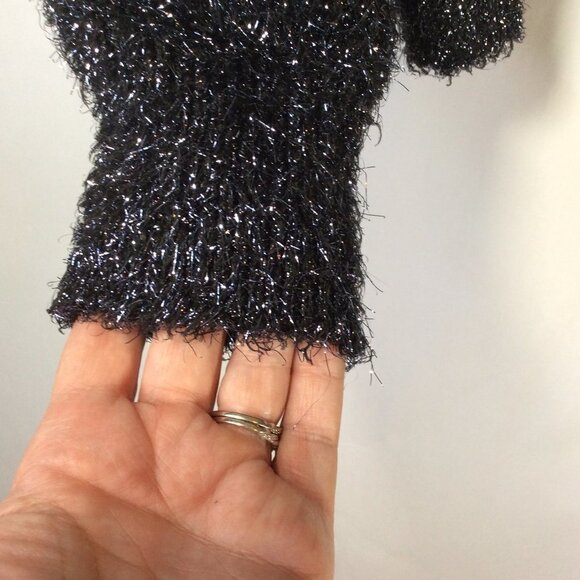 H&M Black and Silver Oversized Pullover Sweater Size Small - Picture 3 of 6